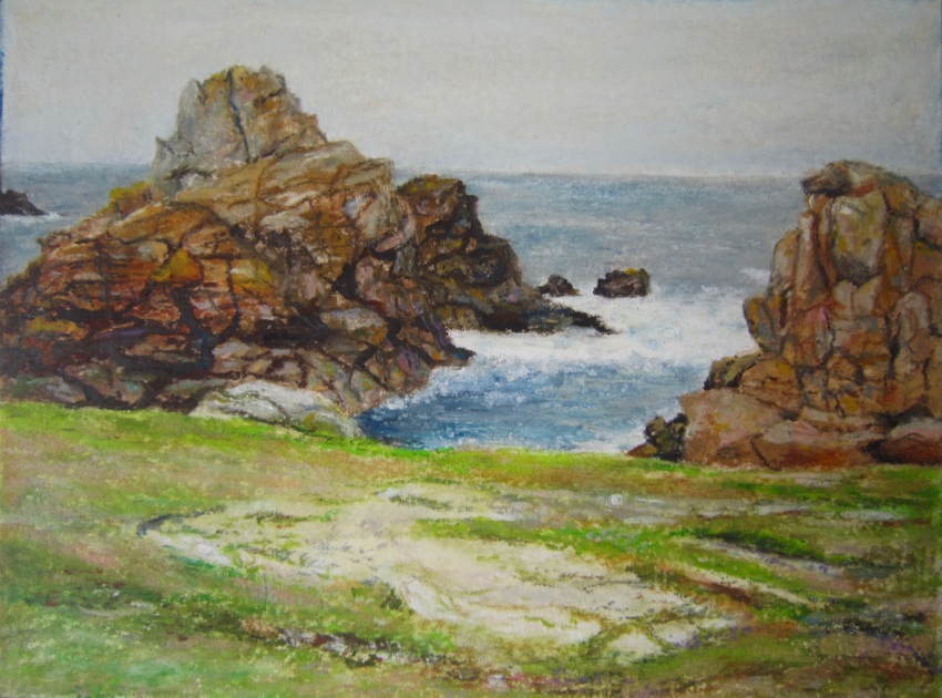 Rochers jaunes àOuessant - 20x15cm